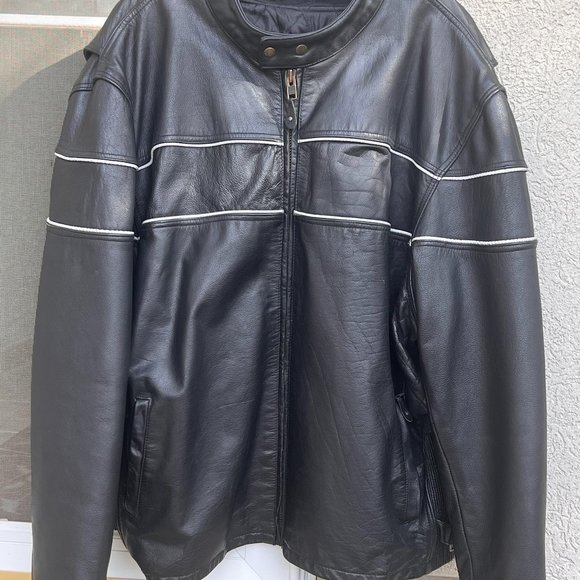 Vintage USA Bikers Dream Apparel Black Leather Jacket Men's XXL